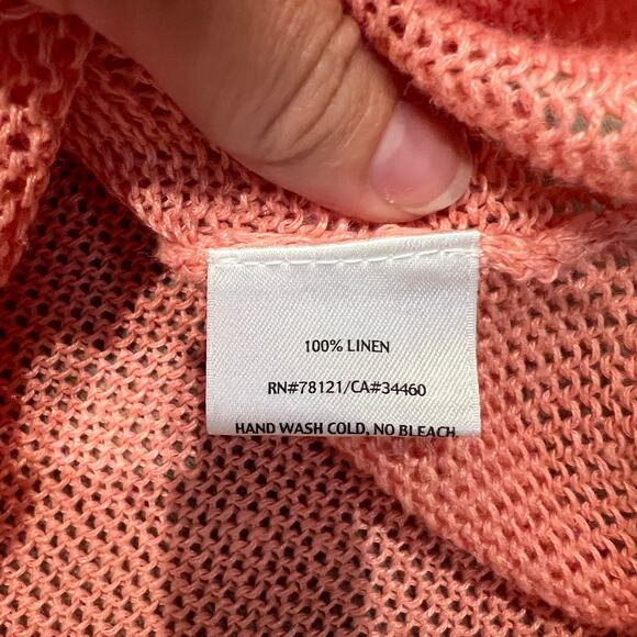 EILEEN FISHER Women's Linen V-Neck Cardigan Size M - Picture 6 of 7